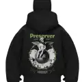Preserver Angels Baskılı Siyah Samuray Kar Maske Sweatshirt Hırka