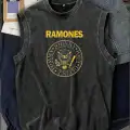 Ramones Atlet Bisiklet Yaka Yıkamalı Vintage Unisex Oversize T-Shirt