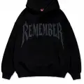 Remember Beyaz Taş Baskılı Oversize Unisex Kapüşonlu Sweatshirt