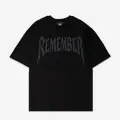 Remember Beyaz Taş Baskılı Oversize Unisex T-shirt