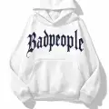 BadPeople Mavi Taş Baskılı Oversize Unisex Kapüşonlu Sweat