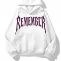 Remember Pembe Taş Baskılı Oversize Unisex Kapüşonlu Sweat