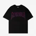 Remember Pembe Taş Baskılı Oversize Unisex T-shirt