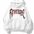 Revenge Kırmızı Taş Baskılı Oversize Unisex Kapüşonlu Sweat
