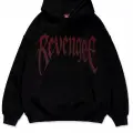Revenge Kırmızı Taş Baskılı Oversize Unisex Kapüşonlu Sweatshirt