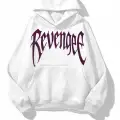 Revenge Pembe Taş Baskılı Oversize Unisex Kapüşonlu Sweat