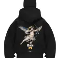 Rhude Angels Baskılı Siyah Samuray Kar Maske Sweatshirt Hırka