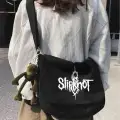 Rock Serisi Slipknot Baskılı Unisex Siyah Postacı Çantası