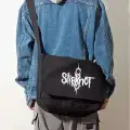 Rock Serisi Slipknot Baskılı Unisex Siyah Postacı Çantası