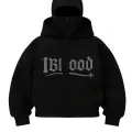 Siyah 1BLOOD Beyaz Taş Baskılı Kar Maskeli Unisex Sweatshirt Hırka