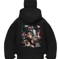 Siyah Fıght Club Baskılı Kar Maskeli Unisex Sweatshirt Hırka