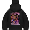 Siyah Lamine Yamal Baskılı Kar Maskeli Unisex Sweatshirt Hırka