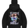 Siyah Lionel Messi Baskılı Kar Maskeli Unisex Sweatshirt Hırka