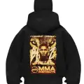 Siyah MMA Borz Khamzat Baskılı Kar Maskeli Unisex Sweatshirt Hırka