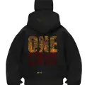 Siyah OneLove Baskılı Kar Maskeli Unisex Sweatshirt Hırka