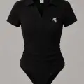 Siyah Simli Polo Yaka Fitilli Likralı Premium Zıbın