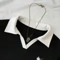 Siyah Solo Polo Yaka Beyaz Yakalı Bluz