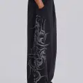 Siyah Tribal Detay Baggy Eşofman Altı
