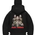 Siyah Ufc Alex Perıra Baskılı Kar Maskeli Unisex Sweatshirt Hırka
