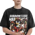 Siyah Yıkamalı Sonic Shadow Unisex T-shirt
