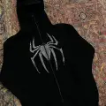 Spider Örümcek Parıltılı Taşlı Maskeli Sweatshirt Hırka