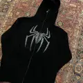 Spider Örümcek Parıltılı Taşlı Maskeli Sweatshirt Hırka