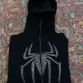 Spider Örümcek Parıltılı Taşlı Maskeli Sweatshirt Hırka
