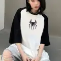 Spider Örümcek Siyah Reglan Kol Kısa Kollu Tişört