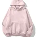 Unisex Basic Sweatshirt Hoodie Pembe