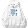 Unisex Les Sardines Sweatshirt Beyaz
