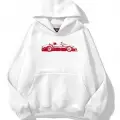 Unisex Red Cabrio Sweatshirt Beyaz
