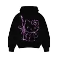 Kitty Rhinestone Taşlı Hoodie Sweatshirt