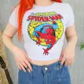 Y2K SPİDERMAN BEYAZ THE AMAZİNG SPİDERMAN CROP TOP