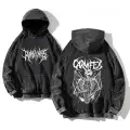 Yıkamalı Carnifex Detail Kapüşonlu Sweatshirt