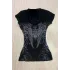 Siyah Vintage Gothic Wing Kısa Kollu Crop