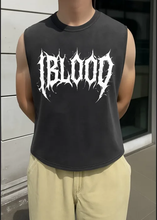 1BLOOD Grunge Atlet Bisiklet Yaka Yıkamalı Vintage Unisex Oversize T-Shirt