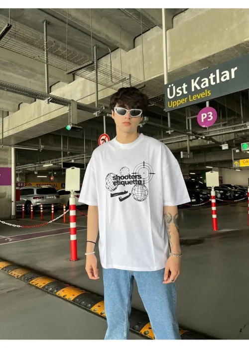 Drone Shootters White Beyaz T-Shirt