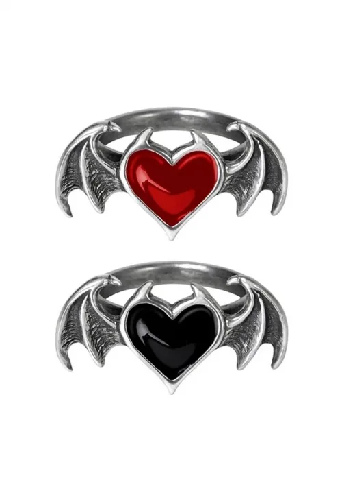 Gothic Kalp Heart Decor Çift Kanat Unisex Iyimoda