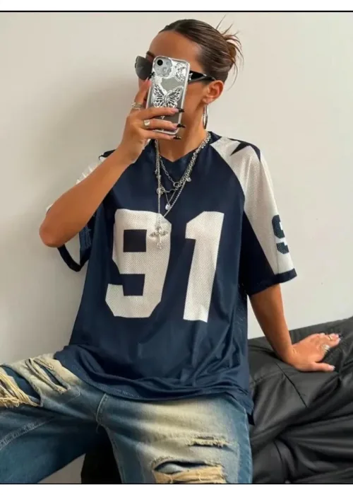 91 Number Jersey Mavi T-shirt Forma