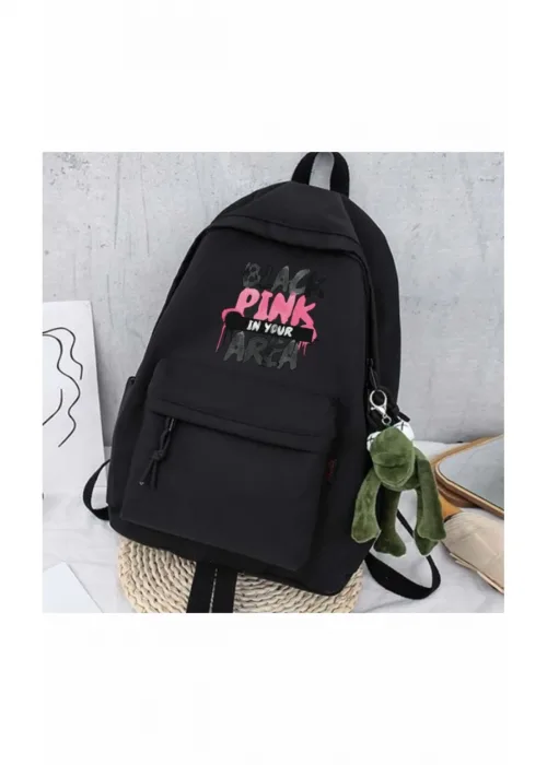 Black Pink Baskılı Unisex Okul Sırt Çantası