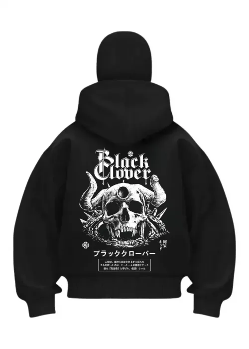 Block Cober Baskılı Siyah Samuray Kar Maske Sweatshirt Hırka