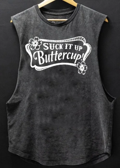 Buttercup Baskılı Unisex Oversize Yıkamalı Atlet