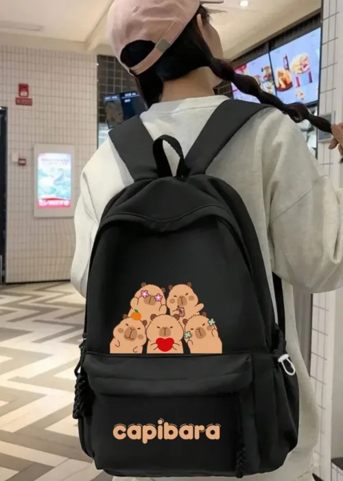 CapyBara Baskılı Sırt Okul Çantası
