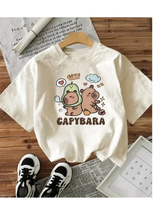 Capybara Baskılı Unisex Oversize T-shirt