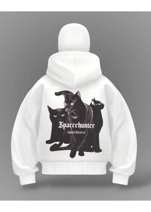 Cat Detail Full Mask Oversize Hırka