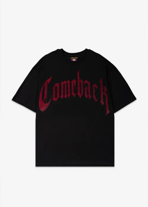 Comeback Kırmızı Taş Baskılı Oversize Unisex T-shirt