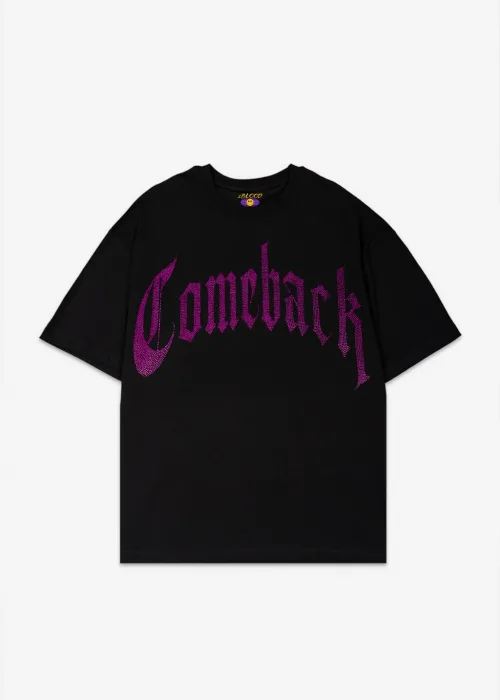 Comeback Pembe Taş Baskılı Oversize Unisex T-shirt