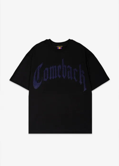 Comeback Mavi Taş Baskılı Oversize Unisex T-shirt