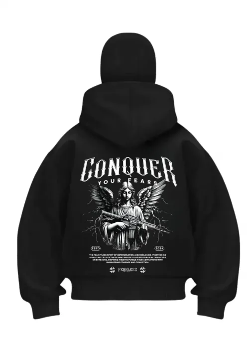 Conover Baskılı Siyah Samuray Kar Maske Sweatshirt Hırka