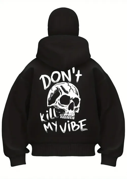 Dont Kill My Vibe Baskılı Kar Maskeli Ninja Unisex Sweatshirt Hırka